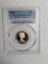 1978 10 Cent PCGS PR69DCAM British Virgin Islands