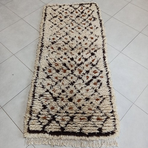 Vintage Moroccan Rug Tribal Azilal Rug Handmade Area Kilim Carpet Berber Wool - Picture 2 of 24