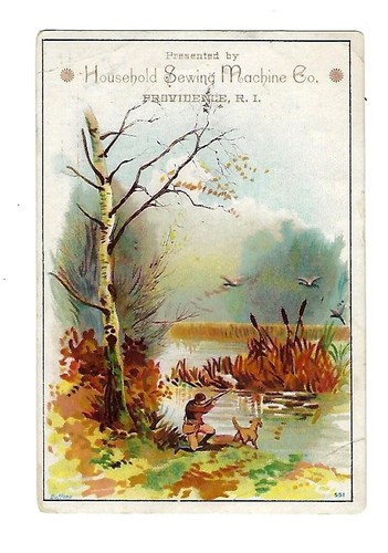 c1890 Victorian Trade Card, Household Sewing Machine, Heminway & Gardner - 第 1/2 張圖片