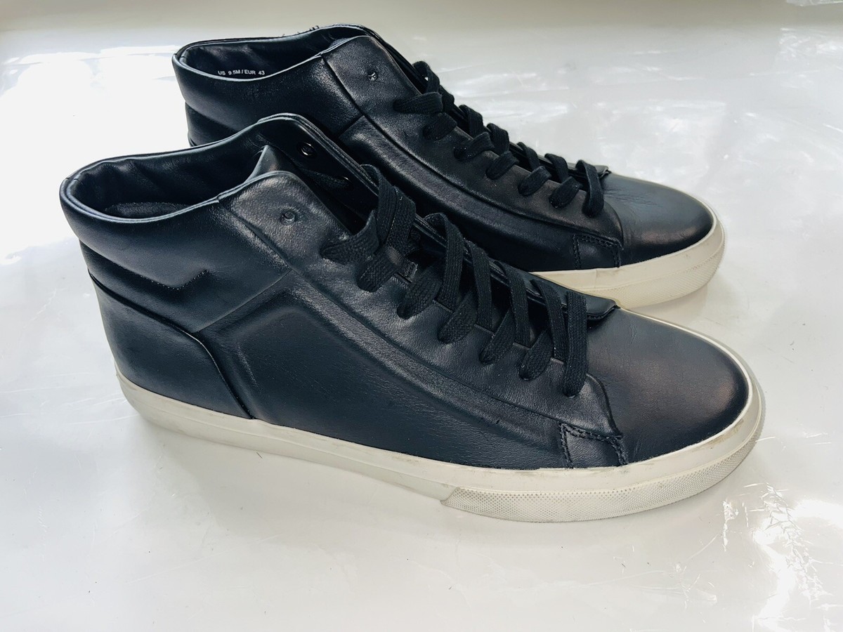 Vince Fynn Men\'s High Top Sneakers Casual Shoes Black Leather Lace Up US 9 Vince Fynn Leather High-Top Sneakers | Saks Fifth Avenue main image 4