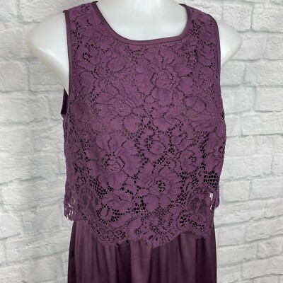LOFT Women's Small Dress Purple Layered Lace Sleeveless | eBay