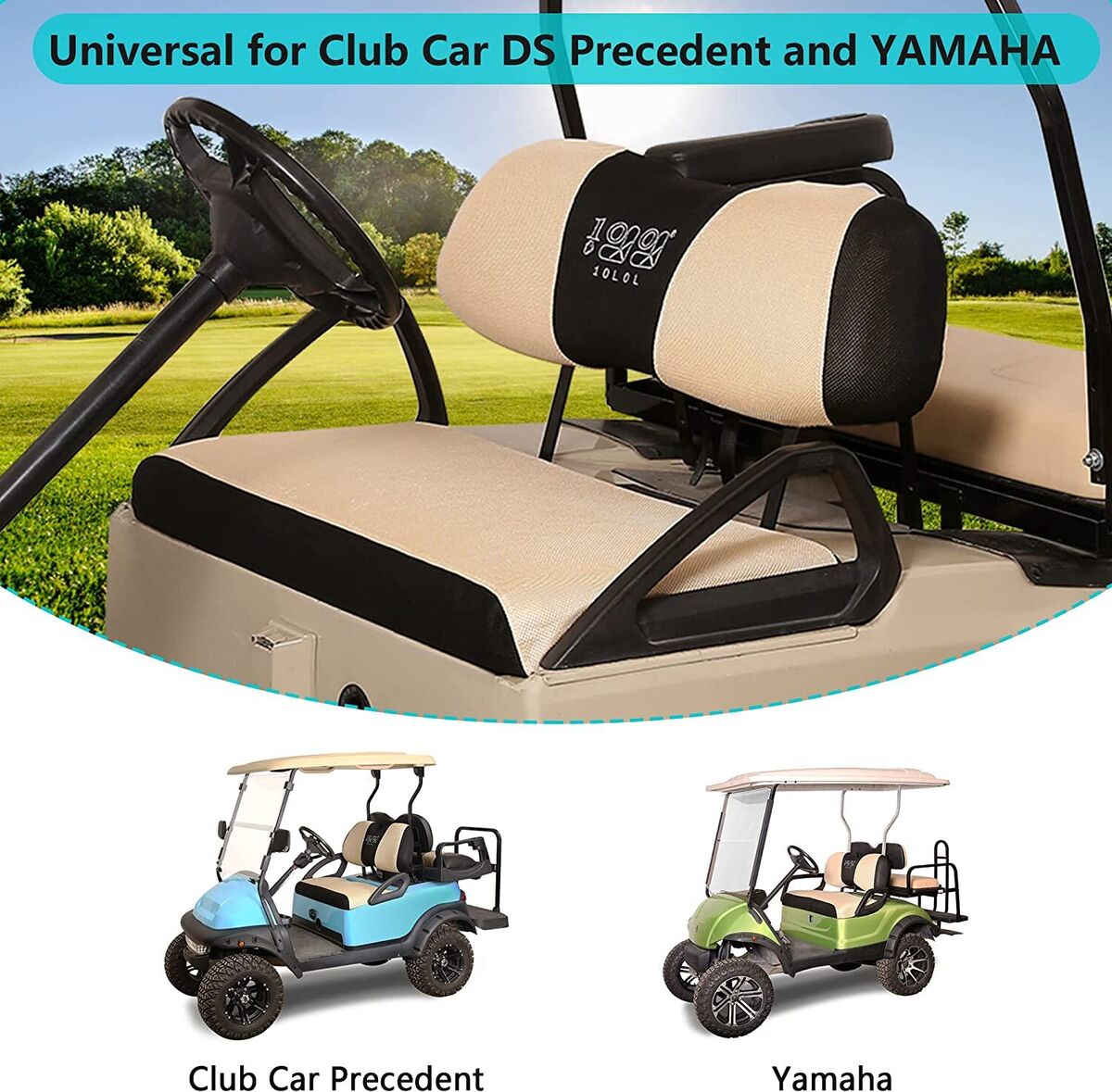 10L0L Golf Cart Seat Cover Set for Club Car Precedent Yamaha,Washable  Breathable eBay