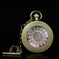 Copper Brass Handmade Mechanical Double opening pocket watche 11206