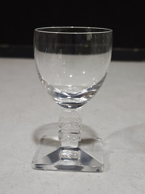 #ad #ad 1 RARE HTF Lalique Crystal ARGOS Square Base 3 1 4quot; CORDIAL GLASS $206.24