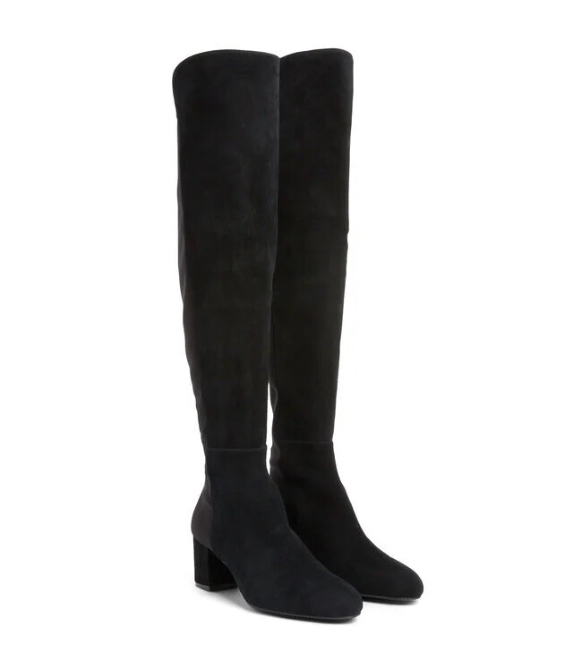 Stuart Weitzman 5050 Boots Over The Knee Black Nappa Leather