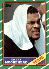 1986 TOPPS. EMERY MOOREHEAD CHICAGO BEARS #15