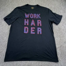 NEW Foundry T Shirt Mens Size 2XLT Black Work Harder Spellout Short Sleeve