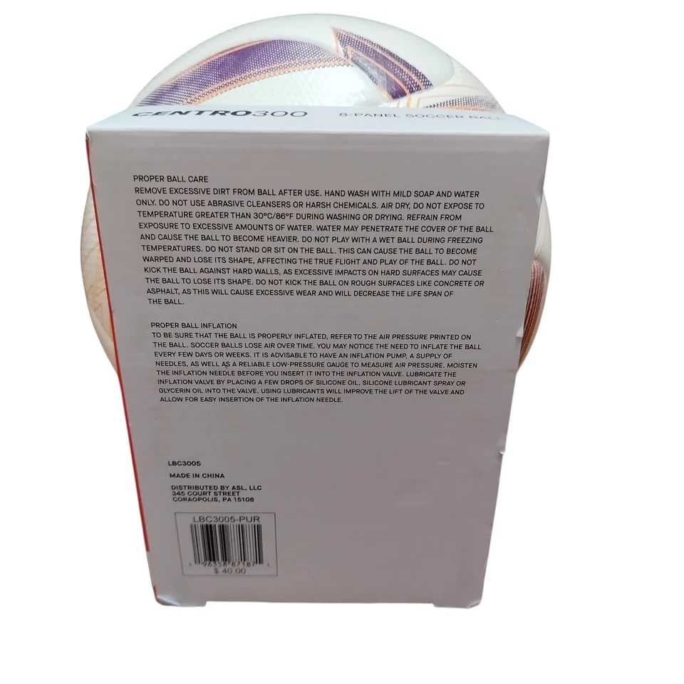 Balón de fútbol Lotto Centro 300 talla 5 termovinculado PU control de 8 paneles edades 13+ Foto 4 de 4