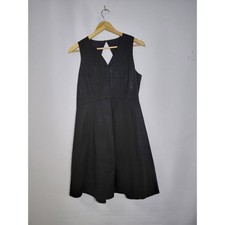 Halston Heritage Black Sleeveless Dress Fit & Flare Knee Length Women Size 12