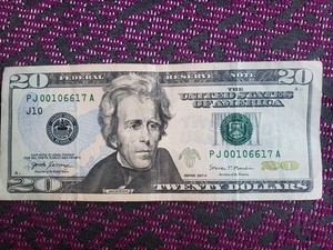 U.S. TWENTY DOLLAR NOTE WITH COOL LOW SERIAL NUMBER! 