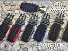 Most Watches Handcrafted Adjustable Paracord Straps Black with Colors Fire Knife