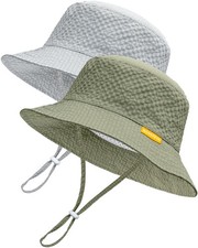 Toddler Boy Baby Summer Beach Wide Brim Sun Protection Bucket Hat Breathable
