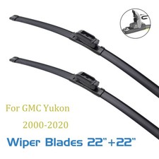 2 Windshield Wiper Blades For Gmc Yukon 2000-2020 Front 22 All Season J-hook