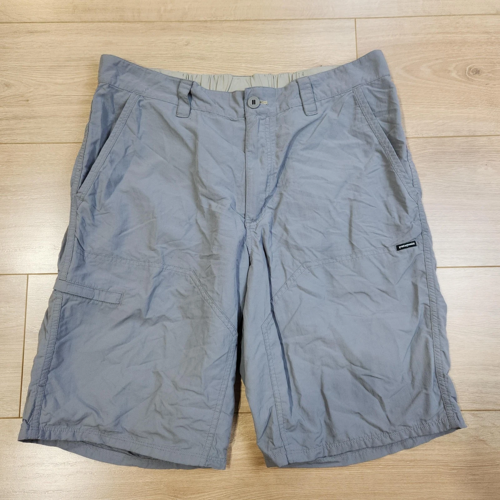 Patagonia Sandy Cay Shorts Mens Large 10" Gray Nylon Cargo Hiking Outdoor Travel
