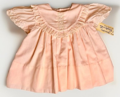 Vintage Pink Baby Girls Dress 12 Months Lace Ribbon Easter CJ Castro & Co. NWT