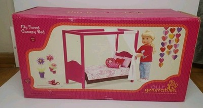 Our Generation My Sweet Canopy Bed for 18'' dolls -American Girl, *NEW, OPEN BOX*