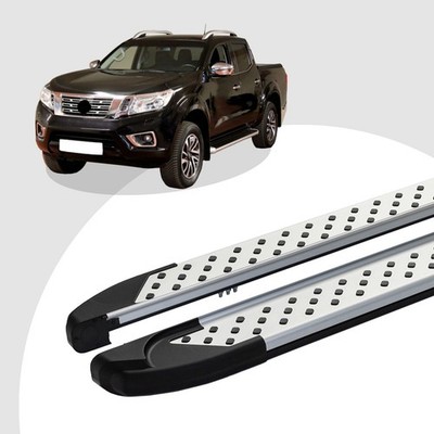 Auto Trittbretter passend für Nissan Navara ab Baujahr 07/2014 SOMA Silber mIt A