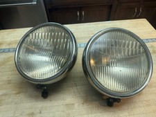 Pair Ford Script Model A 1930s Passenger Car Headlight Two Lite Headlamp Chrome
