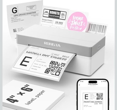 Bluetooth Thermo Versandetikettendrucker, Wireless 4x6 Etikettendrucker für Porto