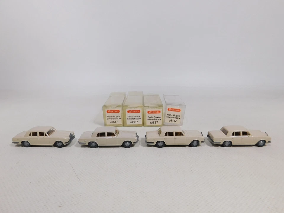 4X Wiking H0 1:87 12 837 Oldtimer Rolls-Royce Silvershadow Mint Box #CZ421-0,5 - Immagine 2 di 4