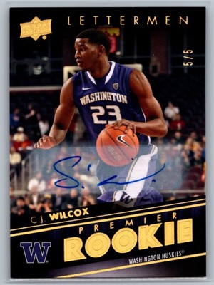 2014-15 Upper Deck Lettermen #54 C.J. Wilcox Washington Huskies Auto Gold /5 RC