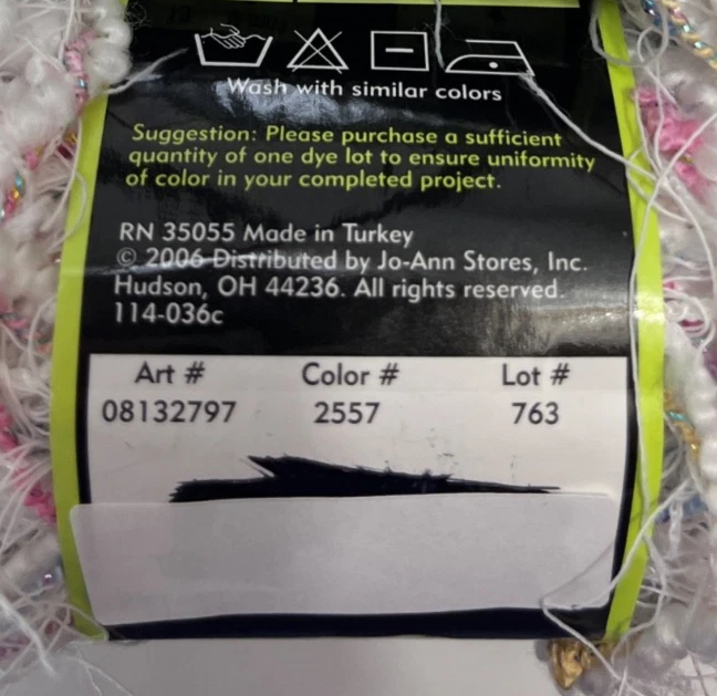 LOTE de hilo Sensations (3) Tropez retorcido Boucle con descontinuación metálica blanco multi Foto 4 de 4