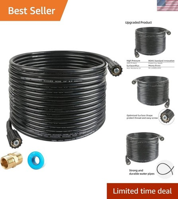 #ad 50 FT Pressure Washer Hose 3600 PSI For M22 14mm amp; 15mm Connectors $39.98