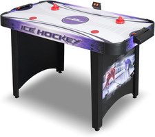Hat Trick 4-Ft Air Hockey Table for Game Room - with LED Scoring, High-Output Bl