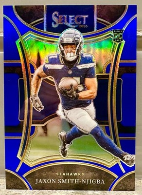 JERSEY NUMBER MATCH! 2023 Panini Select Jaxon Smith-Njigba Blue 11/99! ROOKIE!