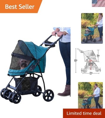 Travel in Style: No-Zip Happy Trails Lite Pet Stroller With Elevated Paw Rest