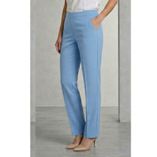 WOMENS TROUSERS LADIES HALF ELASTICATED STRETCH WAIST WORK OFFICE POCKETS PANTS