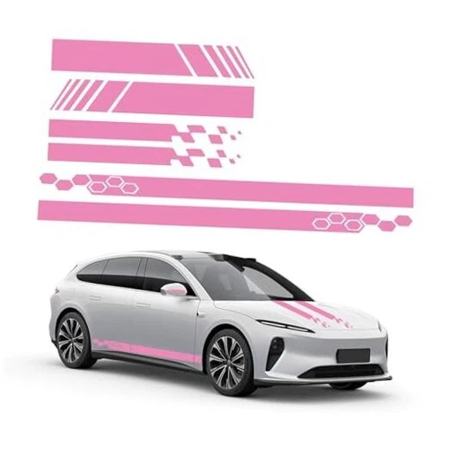  6PCS Car Hood Stripe Stickers, Racing Sport Vinyl Body Side Stripe Decal, 