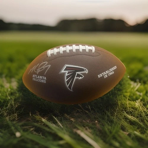 Michael Vick Signed Falcons Wilson Brown Logo Full Size Football -(SCHWARTZ COA)