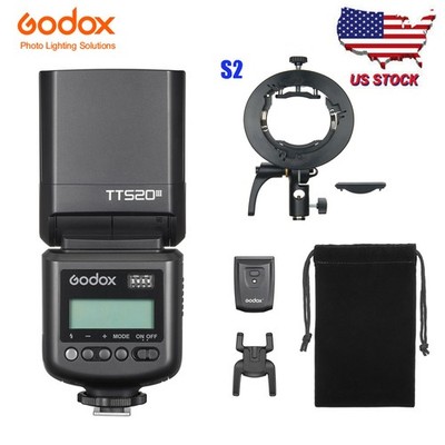 US GODOX TT520III Camera GN33 Flash Speedlite with RT-16 Transmitter+S2 Bracket