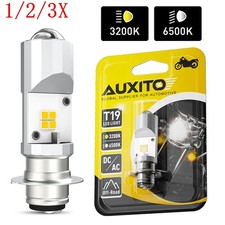 1/2/3X AUXITO White Motorcycle Amber LED Light Bulb For Motorcycles, AT UTV T19