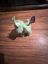 Melissa Doug Zephyr Green Dragon 10" Plush Stuffed Animal with Shimmery Purple