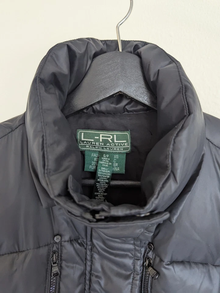 Женские Ralph Lauren активный черный вниз пуховик Куртка Пальто Sz маленький - Изображение 2 из 4