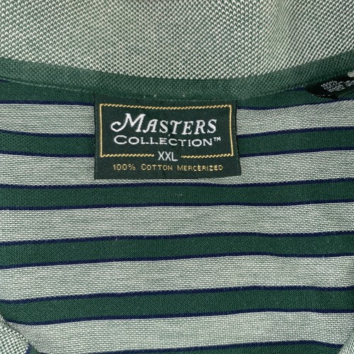 Masters Golf Shirt XXL Green Stripes - Picture 2 of 6