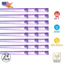 24 Pack UV Led Black Light Fixture 48 inch 40W Ceiling Mountable For Party D cor
