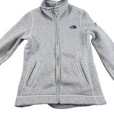 The North Face Jacket Womens Medium Gray Fleece Full Zip Lined Pockets Outdoor