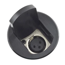 Hubbell Table Top XLR Microphone Jack Port w/Cover TTBXLRBK