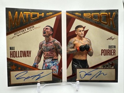 Max Holloway / Dustin Poirier 2025 Match Book Auto Relic 10/10 UFC