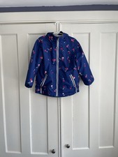 Hanna Andersson Jacket Kids Navy Cherry Print Raincoat 120 cm age 6-7