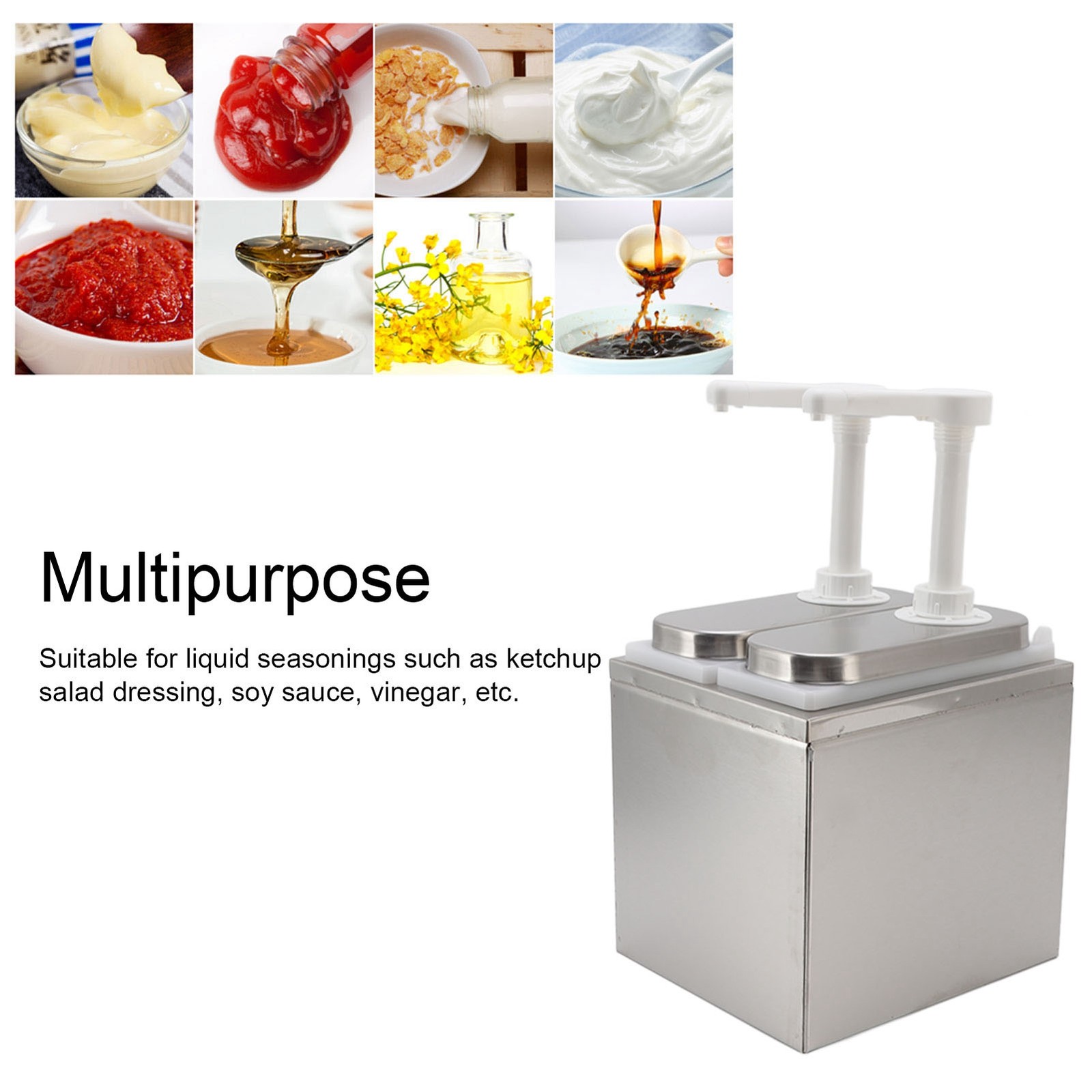 Sauce Dispenser Plastic And Stainless Steel Condiment Pump Station Sauce