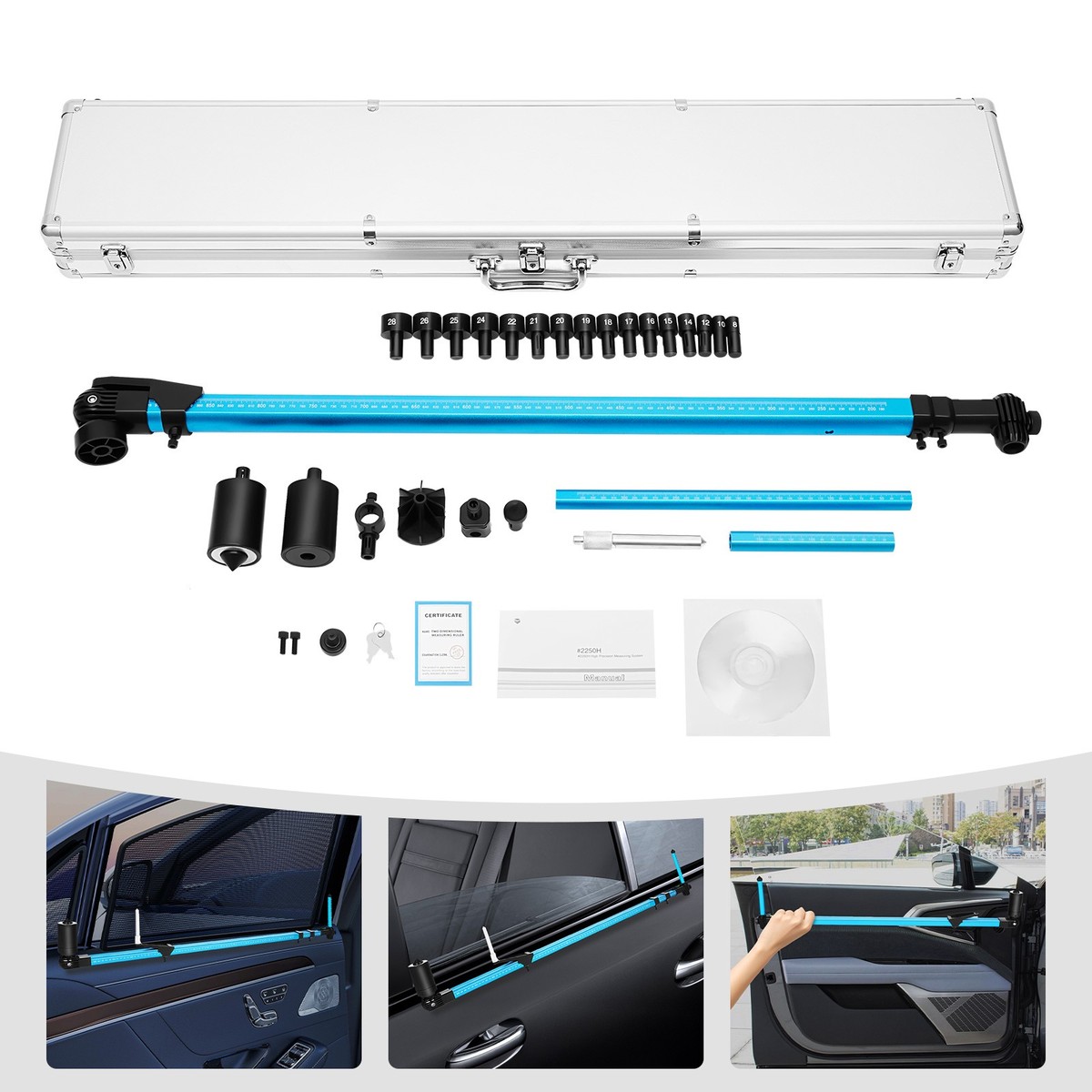 High-Precision 2D Measuring Ruler System – Universal Auto Body Frame Ruler Kit, Retractable Measurement Tool For Car Repair & Machinery Maintenance