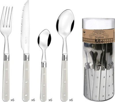 - Bistro-Club Tafelbesteck 24-teilig für 6 Personen   Edelstahl 18/0, St