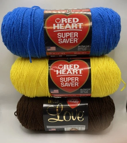 YARN LOT OF 3 Large Skein-Various BRANDS, COLORS, YDS , SIZES & OZS. ALL NEW! - product listing photo