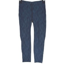 Athleta Stride Midtown Ankle Pants Navy Black Stripe Size 6 Travel Quick Dry UPF