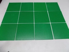 Lego 12 Piece Dark Green Base Plate Lot {WASHED}
