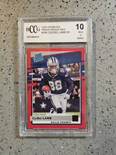 2020 Cee Dee Lamb Press Proof Red Rated Rookie Beckett Mint 10